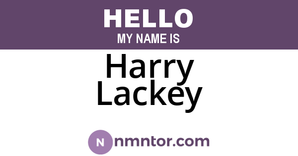Harry Lackey