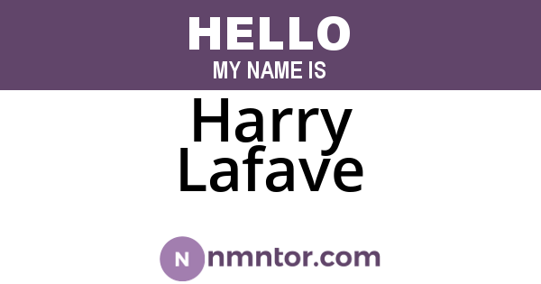 Harry Lafave