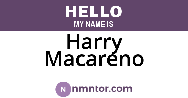 Harry Macareno
