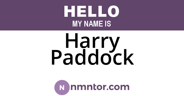 Harry Paddock