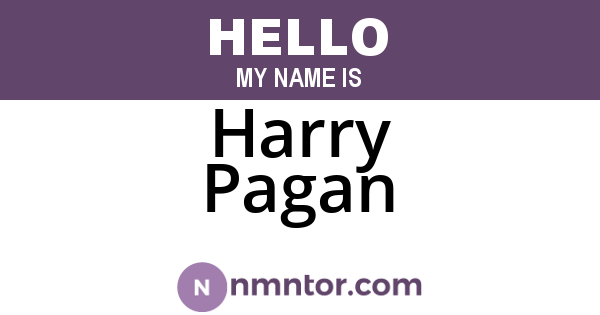 Harry Pagan