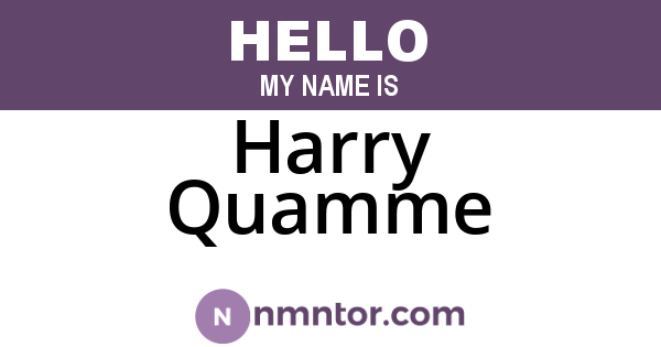 Harry Quamme
