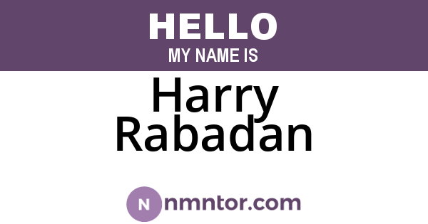 Harry Rabadan