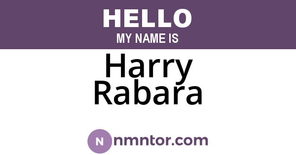 Harry Rabara
