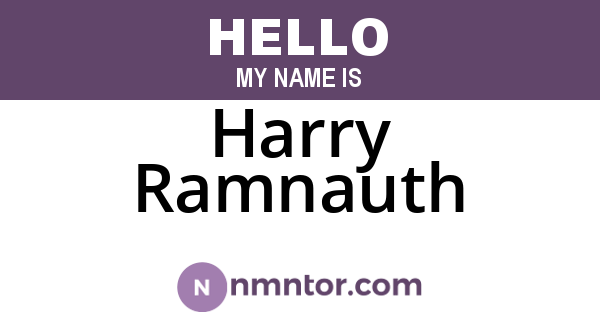 Harry Ramnauth