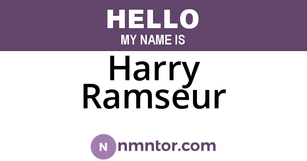 Harry Ramseur
