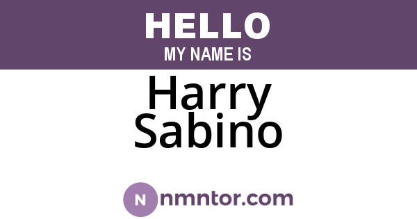 Harry Sabino