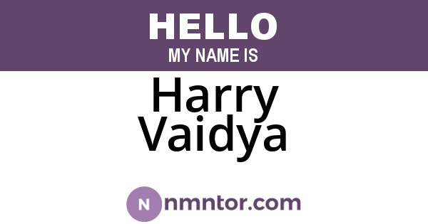 Harry Vaidya