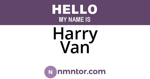 Harry Van