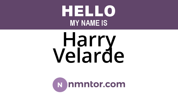 Harry Velarde