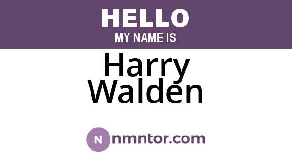 Harry Walden