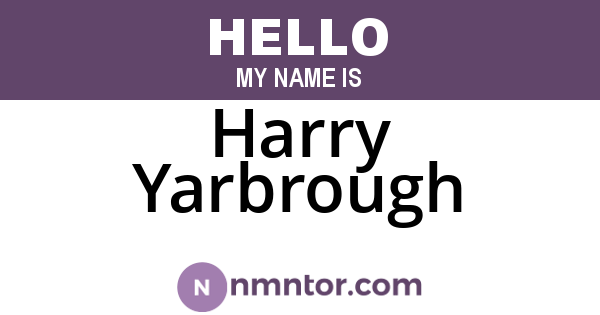 Harry Yarbrough