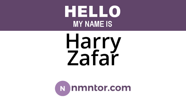Harry Zafar
