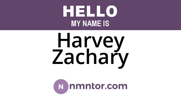 Harvey Zachary