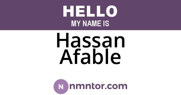Hassan Afable