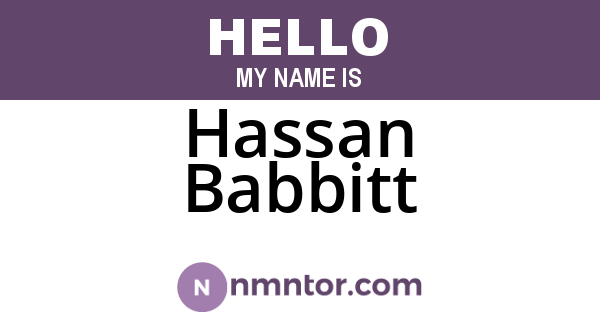 Hassan Babbitt
