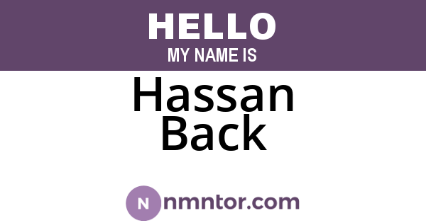 Hassan Back