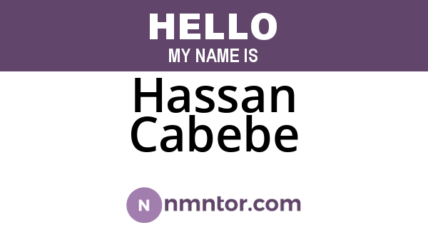 Hassan Cabebe
