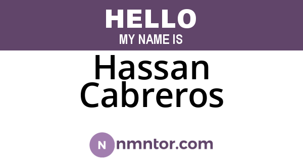 Hassan Cabreros