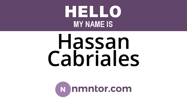 Hassan Cabriales