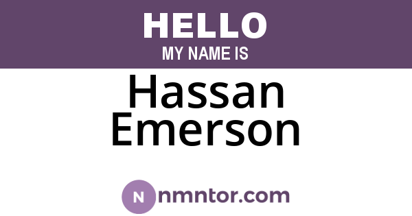 Hassan Emerson