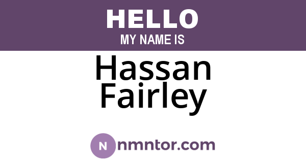 Hassan Fairley