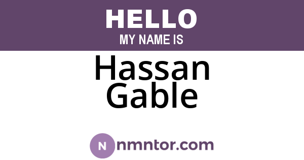 Hassan Gable
