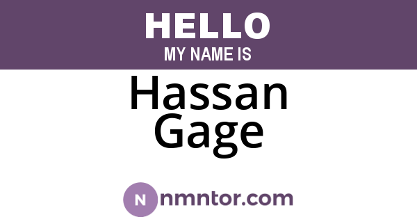 Hassan Gage