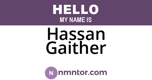 Hassan Gaither