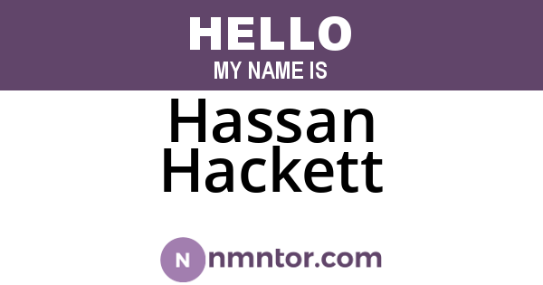 Hassan Hackett