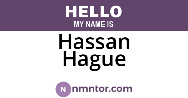 Hassan Hague