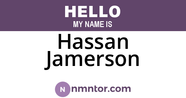 Hassan Jamerson