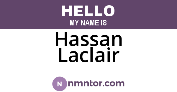 Hassan Laclair