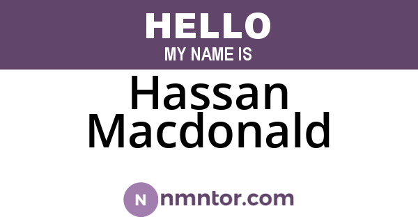 Hassan Macdonald