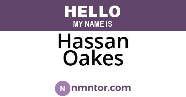 Hassan Oakes