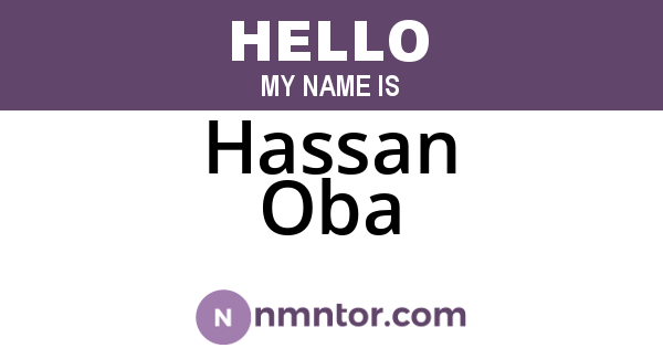 Hassan Oba