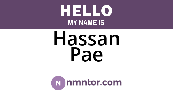 Hassan Pae
