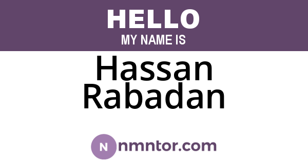 Hassan Rabadan