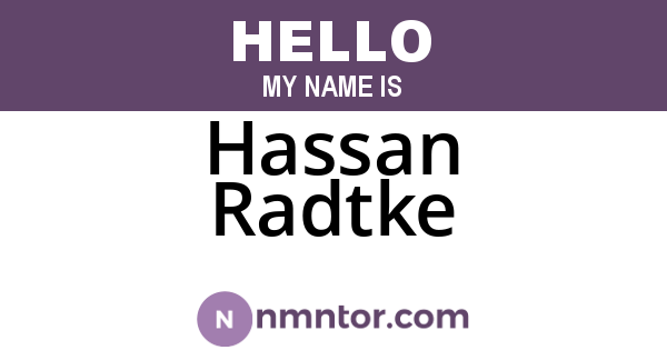 Hassan Radtke
