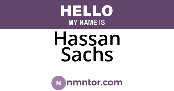 Hassan Sachs