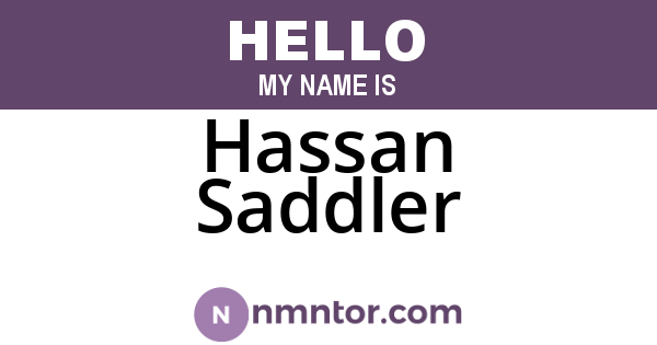 Hassan Saddler