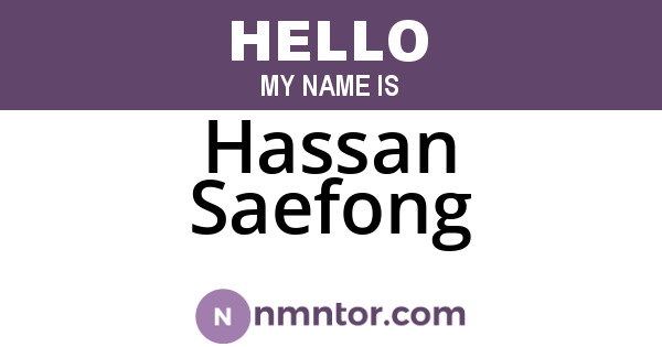 Hassan Saefong