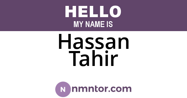 Hassan Tahir