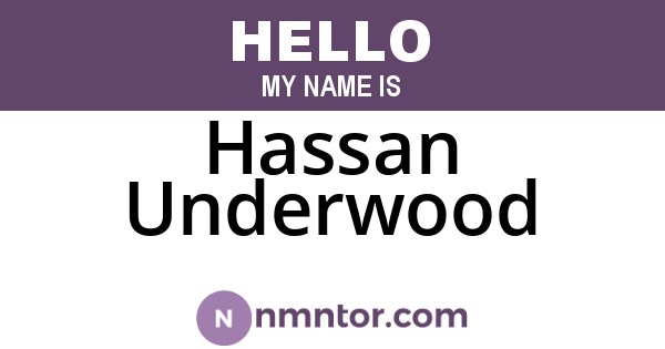 Hassan Underwood