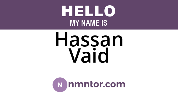 Hassan Vaid