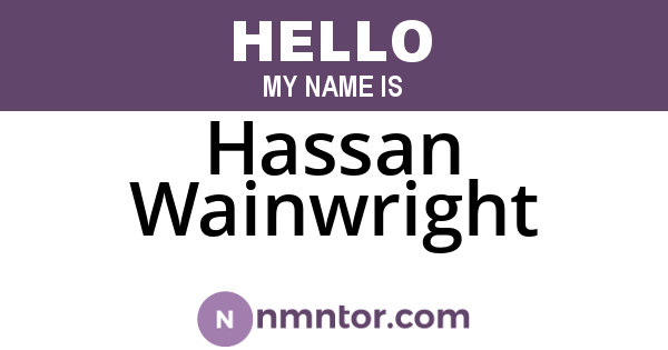 Hassan Wainwright