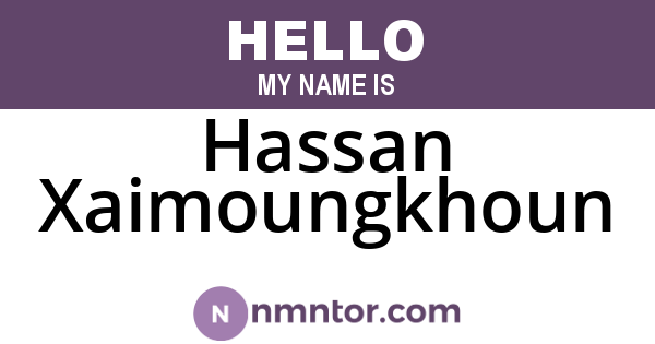 Hassan Xaimoungkhoun