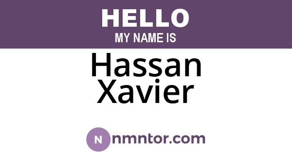 Hassan Xavier