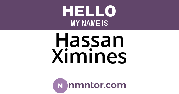 Hassan Ximines