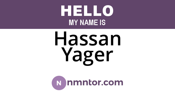 Hassan Yager